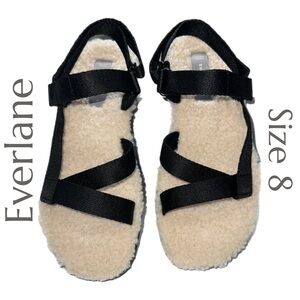 Everlane - Faux Fur Lined Sport Sandals - Black Straps - Size 8
